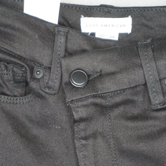 New Good American Good Classic Crossover Skinnyish Fit Jeans in Black Size 00/24 - Picture 5 of 16